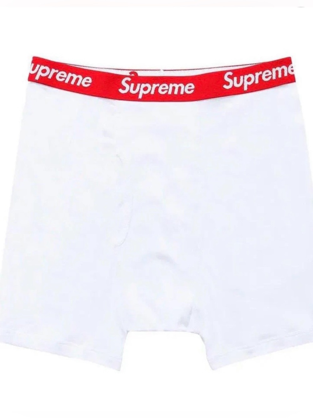 Supreme Hanes 4-pack White Boxer Briefs with Classic Supreme Red Logo Waistband